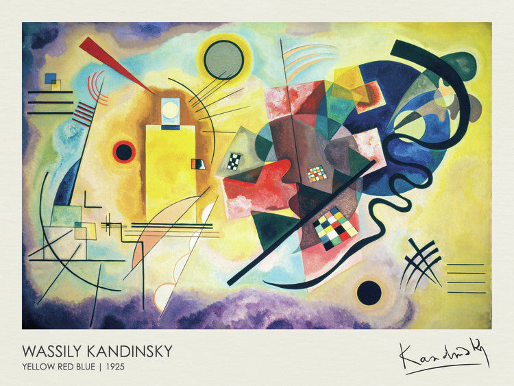 Gelb, Rot, Blau, Wassily Kandinsky Poster, Plakat, 40 × 30 cm