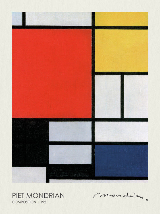 Composition with Red, Yellow, Blue, and Black (1921), Piet Mondrian Poster, Plakat, 30 × 40 cm