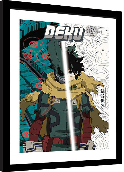 My Hero Academia - Dark Deku Gerahmte Poster, Bilder, 34.3 × 44.5 cm