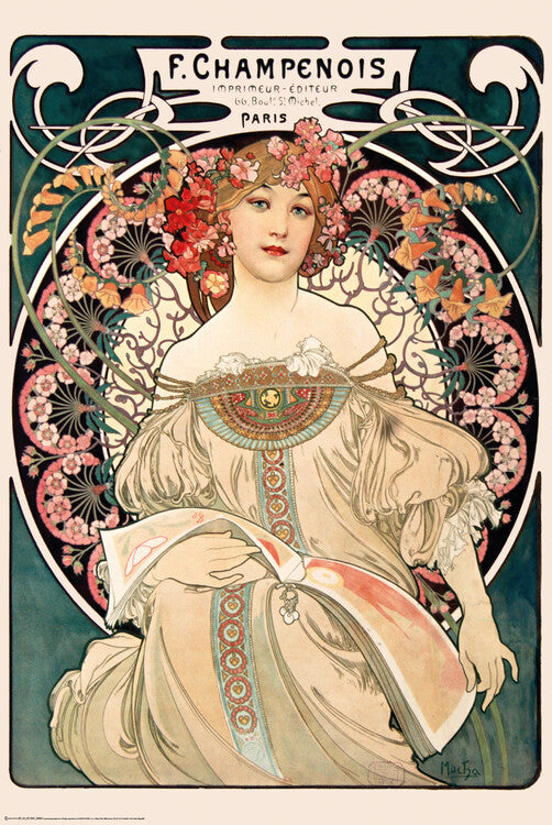 F. Champenois, Alphonse Mucha Poster, Plakat, 61 × 91.5 cm
