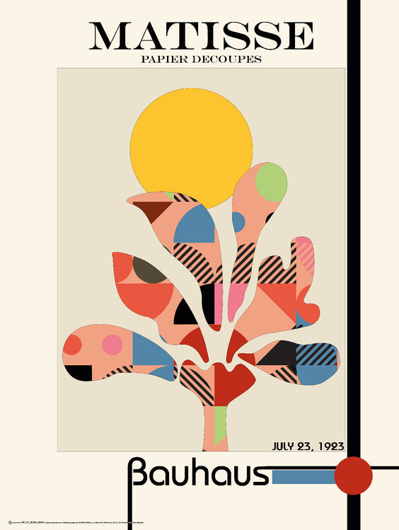 Matisse papier decoupes with abstract colorful Bauhaus pattern Poster, Plakat, 45 × 60 cm