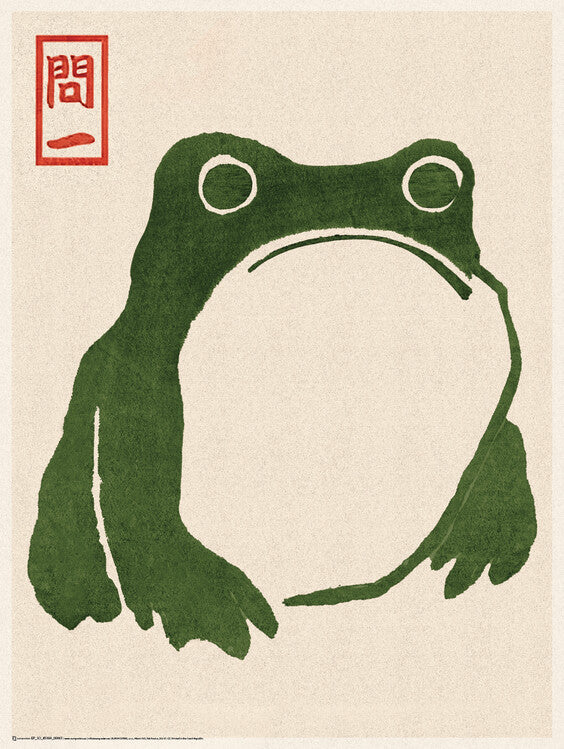 Japanese Grumpy Toad Poster, Plakat, 45 × 60 cm