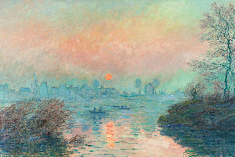 Setting Sun on the Seine, Claude Monet Poster, Plakat, 91.5 × 61 cm