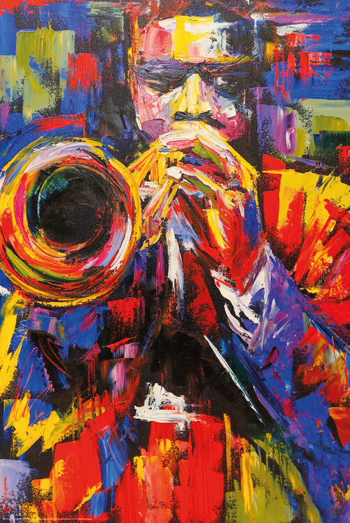 Colorful jazz trumpeter Poster, Plakat, 61 × 91.5 cm
