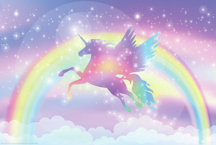 Rainbow Unicorn Poster, Plakat, 91.5 × 61 cm