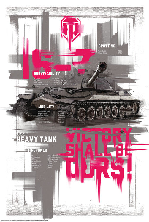 World of Tanks - Heavy Tank Poster, Plakat, 61 × 91.5 cm