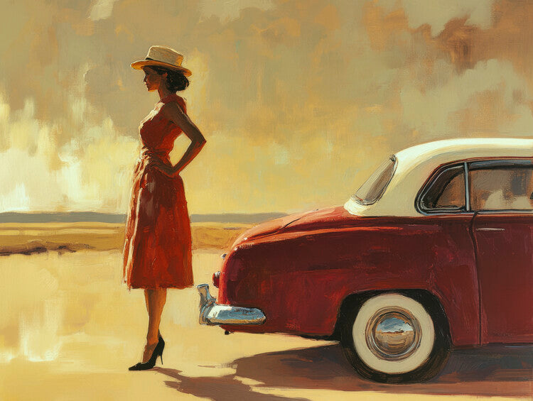 Leinwand Poster, Bilder Desert Rendezvous inspired by Jack Vettriano, 80 × 60 cm