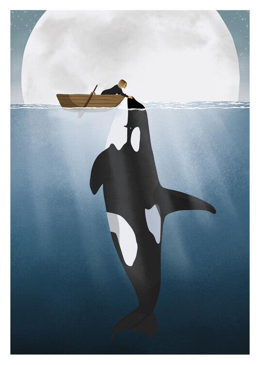 Leinwand Poster, Bilder Orca, ByKammille, 65 × 90 cm