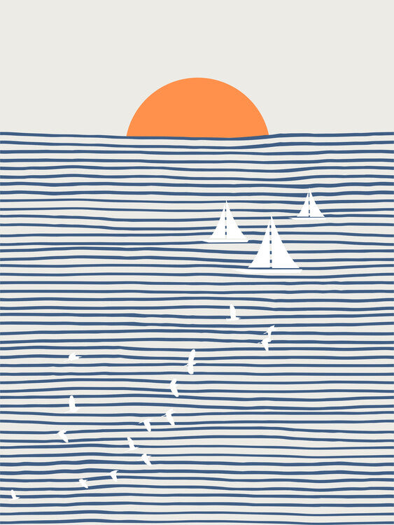 Leinwand Poster, Bilder Three White Sails, Little Dean, 60 × 80 cm