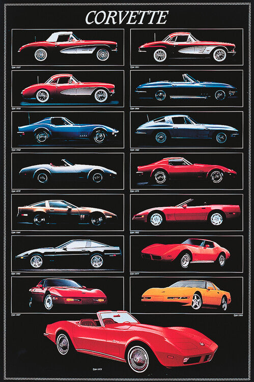 Corvette Chart Poster, Plakat, 61 × 91.5 cm