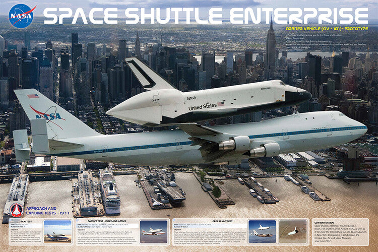 Space Shuttle Enterprise und USS Intrepid Poster, Plakat, 91.5 × 61 cm