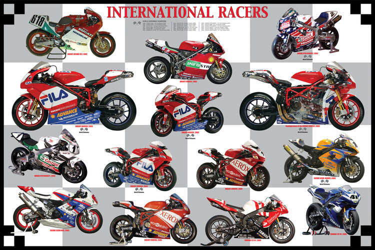 International Racers Poster, Plakat, 91.5 × 61 cm