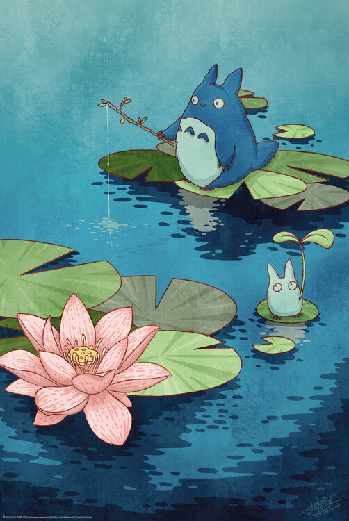 Fishing in the pond Poster, Plakat, 61 × 91.5 cm