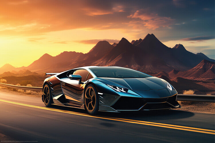 Lamborghini Car Poster, Plakat, 91.5 × 61 cm