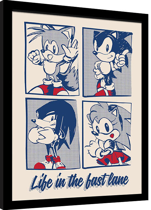 Sonic the Hedgehog - Life in the Best Lane Gerahmte Poster, Bilder, 34.3 x 44.5 cm