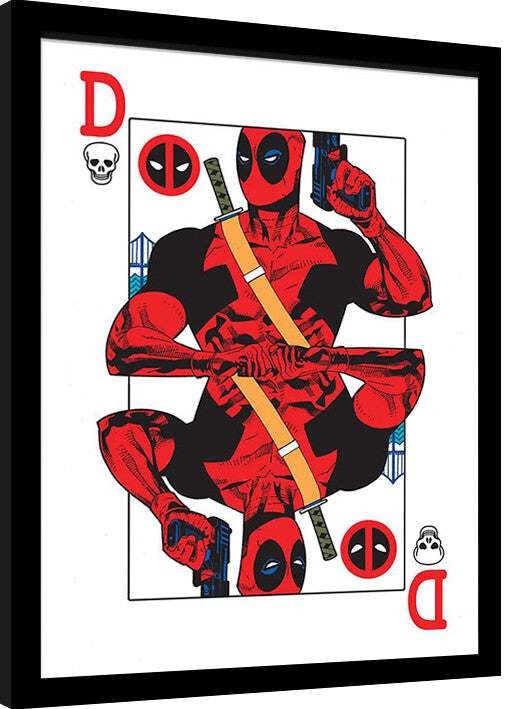 Deadpool - Playing Card Gerahmte Poster, Bilder, 34.3 x 44.5 cm