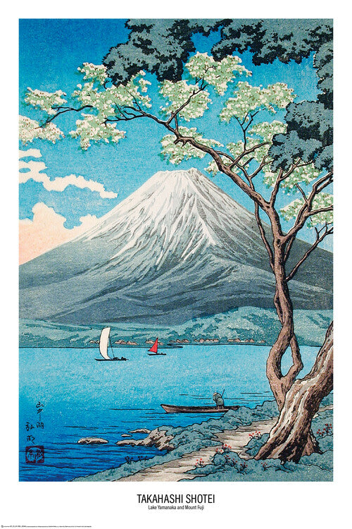 Takahashi Shotei - Lake Yamanaka and Mount Fuji Poster, Plakat, 61 × 91.5 cm