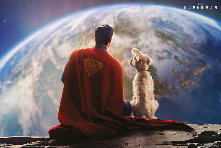 Superman 2025 - Superman and Krypto on the Moon Poster, Plakat, 91.5 × 61 cm