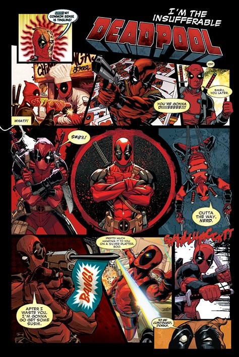 Deadpool - Panels Poster, Plakat, 61 × 91.5 cm