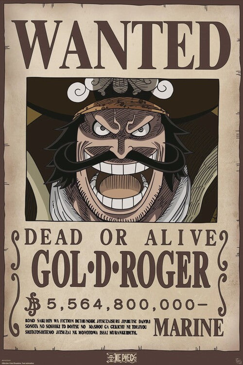 One Piece - Wanted Gol. D. Roger Poster, Plakat, 61 × 91.5 cm