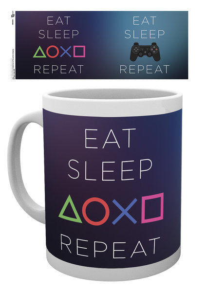 Tasse Playstation: Eat - Sleep Repeat, 0,33 l