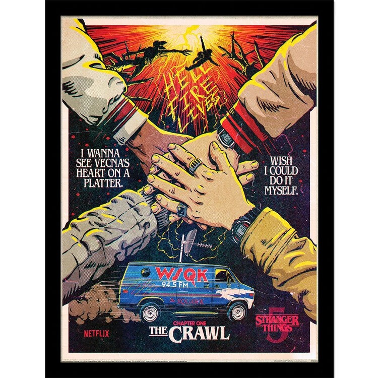 Stranger Things 5 - EP1 The Crawl Gerahmte Poster, Bilder, 33 x 43 cm