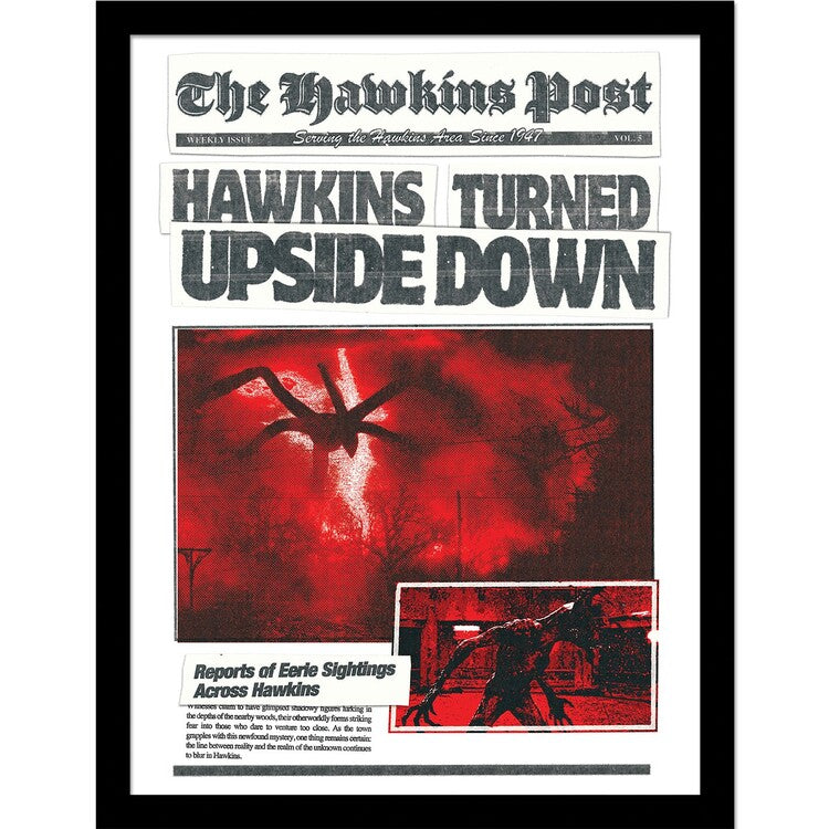 Stranger Things 5 - Hawkins Turned Upside Down Gerahmte Poster, Bilder, 33 x 43 cm