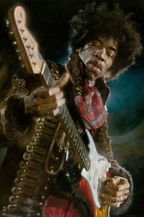 Sebastian Kruger - Jimi Hendrix Poster, Plakat, 61 × 91.5 cm