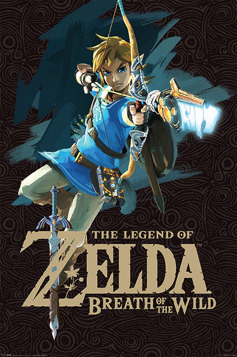 Zelda Breath of the Wild - Game Cover Poster, Plakat, 61 × 91.5 cm