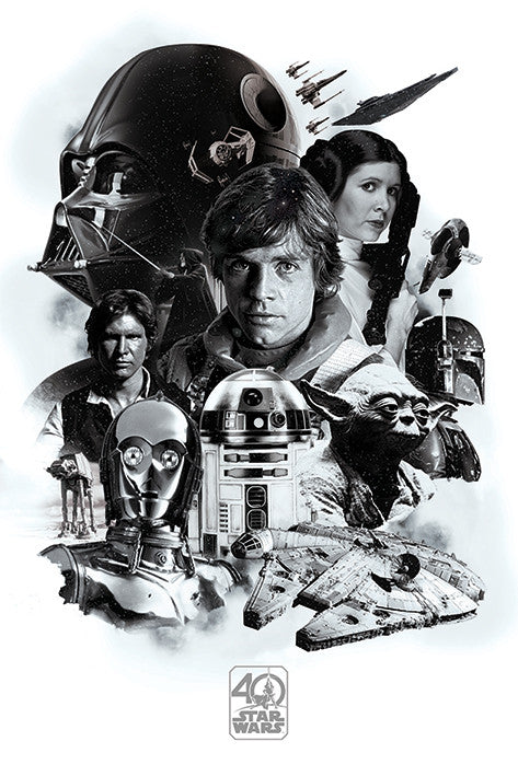 Star Wars - 40. Jubiläum Poster, Plakat, 61 × 91.5 cm