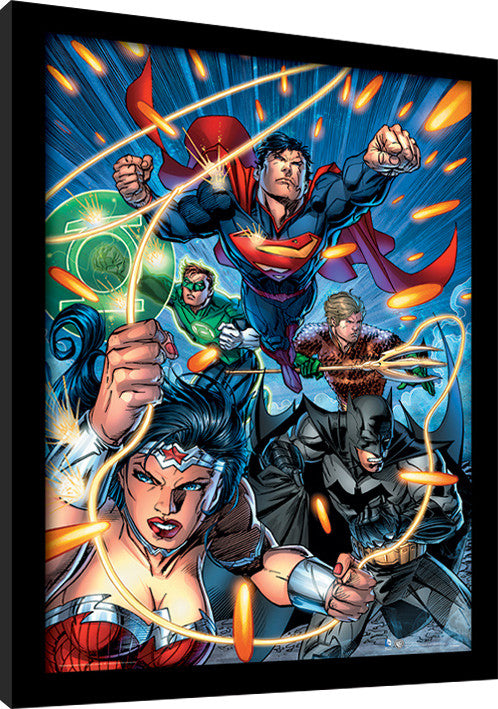 DC Comics - Justice League Attack Gerahmte Poster, Bilder, 34.3 × 44.5 cm