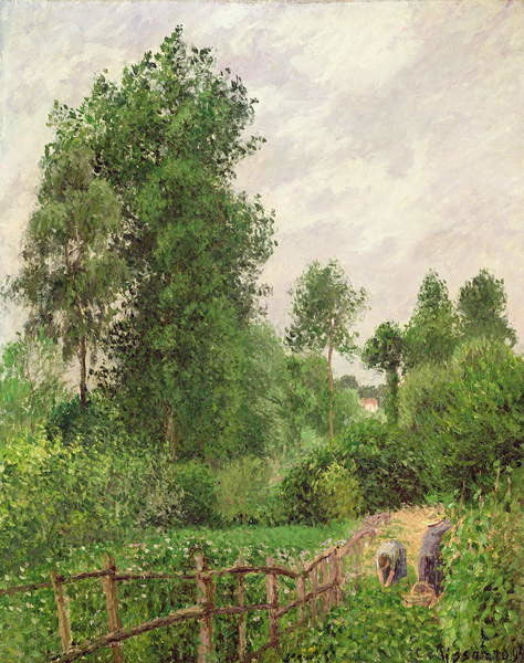 Leinwand Poster, Bilder Paysage, temps gris a Eragny, 1899, Camille Pissarro, 70 × 90 cm
