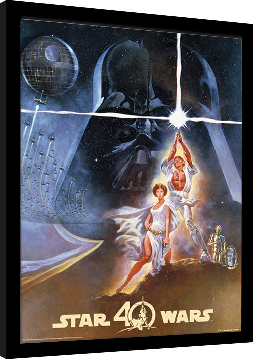 Star Wars 40th Anniversary - New Hope Art Gerahmte Poster, Bilder, 34.3 × 44.5 cm