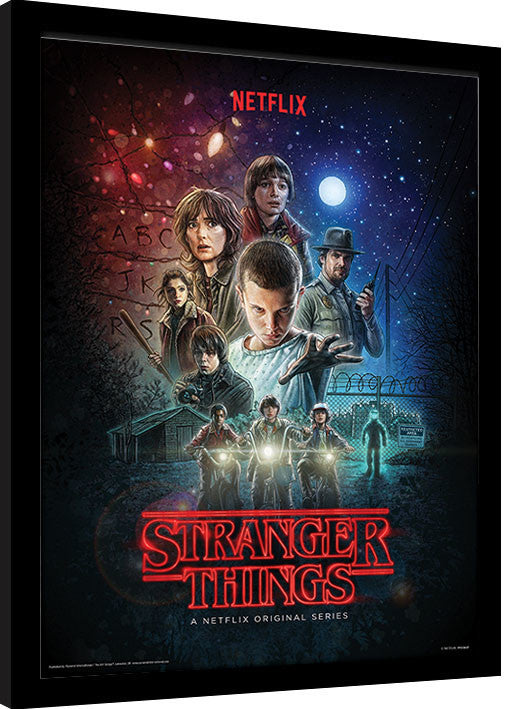 Stranger Things - One Sheet Gerahmte Poster, Bilder, 34.3 × 44.5 cm