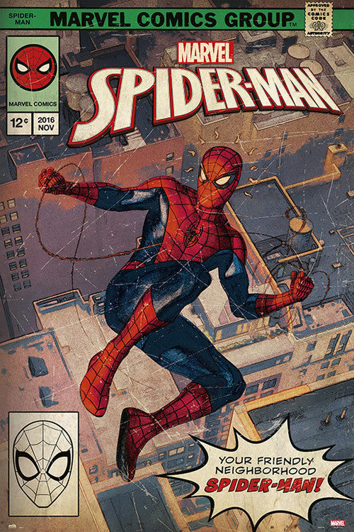 Spider-Man - Comic Front Poster, Plakat, 61 × 91.5 cm