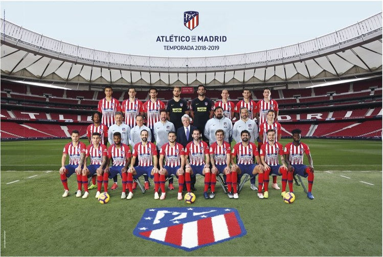 Atletico Madrid 2018/2019 - Plantilla Poster, Plakat, 91.5 × 61 cm
