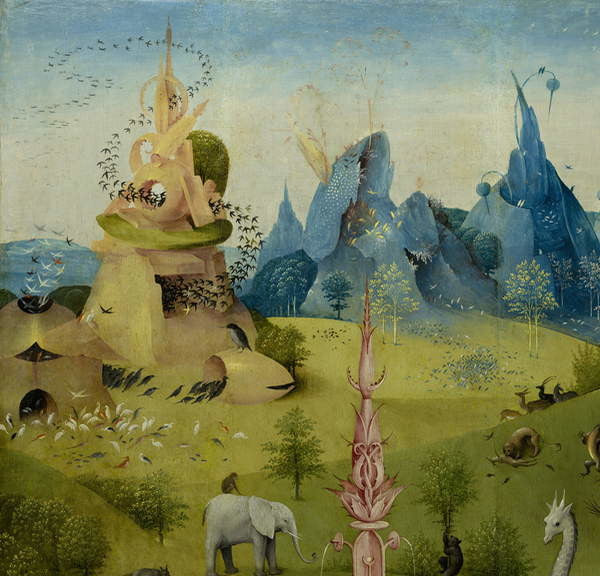Leinwand Poster, Bilder Der Garten der Lüste, Hieronymus Bosch, 70 × 70 cm