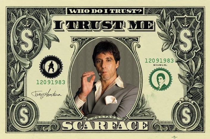 SCARFACE - dollar Poster, Plakat, 91.5 × 61 cm