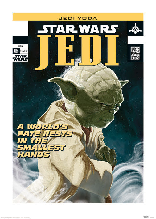 Kunstdruck Star Wars - Yoda World's Fate, 50 × 70 cm