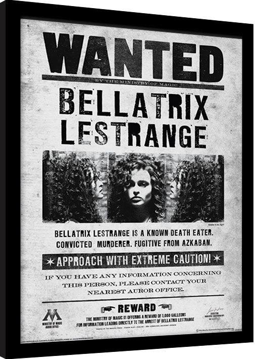 Harry Potter - Bellatrix Wanted Gerahmte Poster, Bilder, 30 × 40 cm