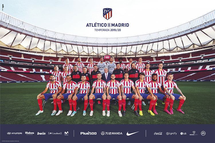 Atletico Madrid 2019/2020 - Team Poster, Plakat, 61 × 91.5 cm