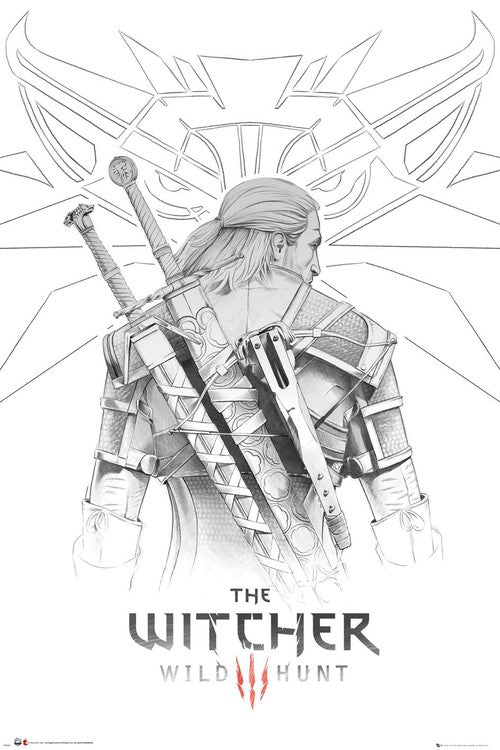 The Witcher - Geralt Sketch Poster, Plakat, 61 × 91.5 cm