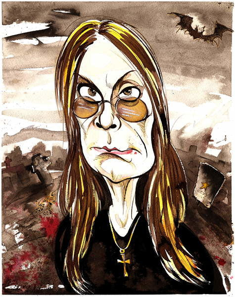 Leinwand Poster, Bilder Ozzy Osbourne - colour caricature, Osborne, Neale, 70 × 90 cm