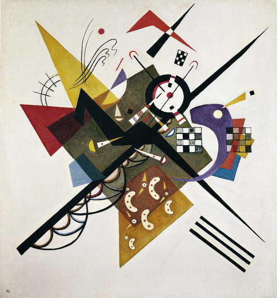 Leinwand Poster, Bilder On White II (1923), Wassily Kandinsky, 65 × 70 cm