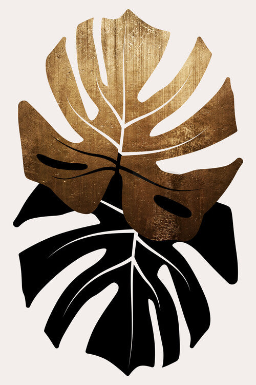 Leinwand Poster, Bilder Duet Of Monsteras, Kubistika, 60 × 90 cm