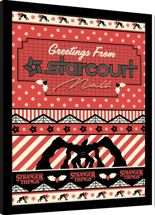 Stranger Things - Greetings From Starcourt Mall Gerahmte Poster, Bilder, 34.3 × 44.5 cm