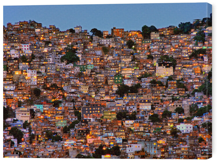 Leinwand Poster, Bilder Nightfall in the Favela da Rocinha, Adelino Alves, 60 × 45 cm
