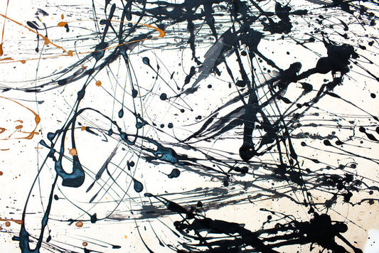 Pollock Inspired Grey Splash, Jackson Pollock Poster, Plakat, 91.5 × 61 cm