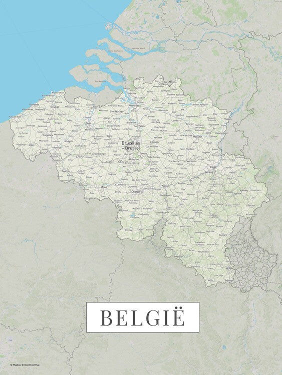 Belgie color Poster, Plakat, 30 × 40 cm