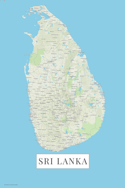 Sri Lanka color Poster, Plakat, 26.7 × 40 cm